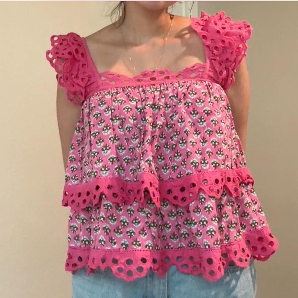 Amaya brand boho top sold at Anthropologie size small no stretch